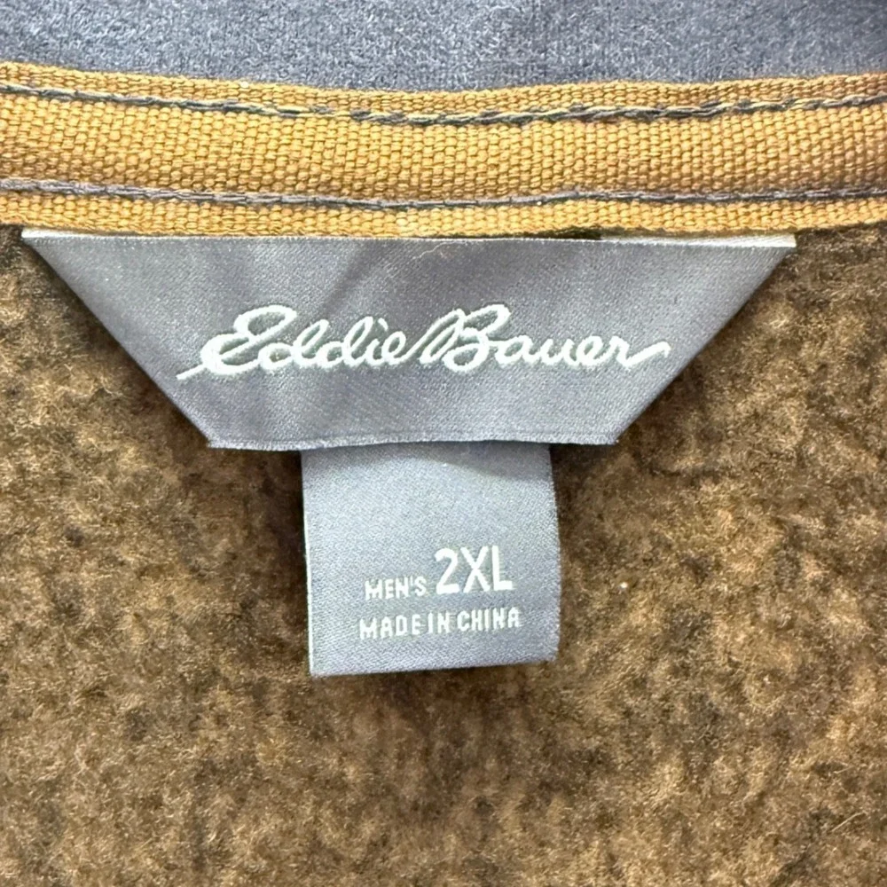 NWT Eddie Bauer Convector 2.0 Mens XXL Sweater Fleece Quarter Zip Aged Brass